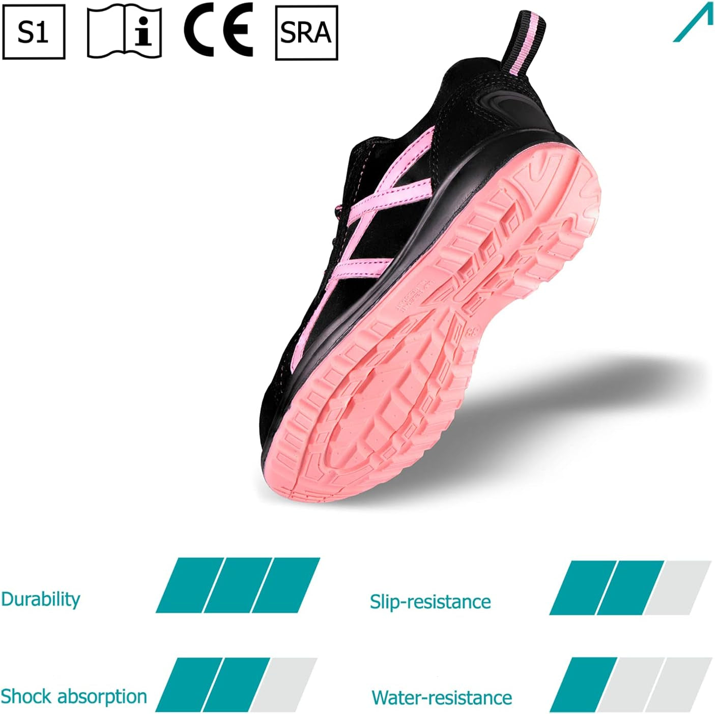 ACE Aurora Women's Breathable Steel-Toe Safety Shoes with Neon