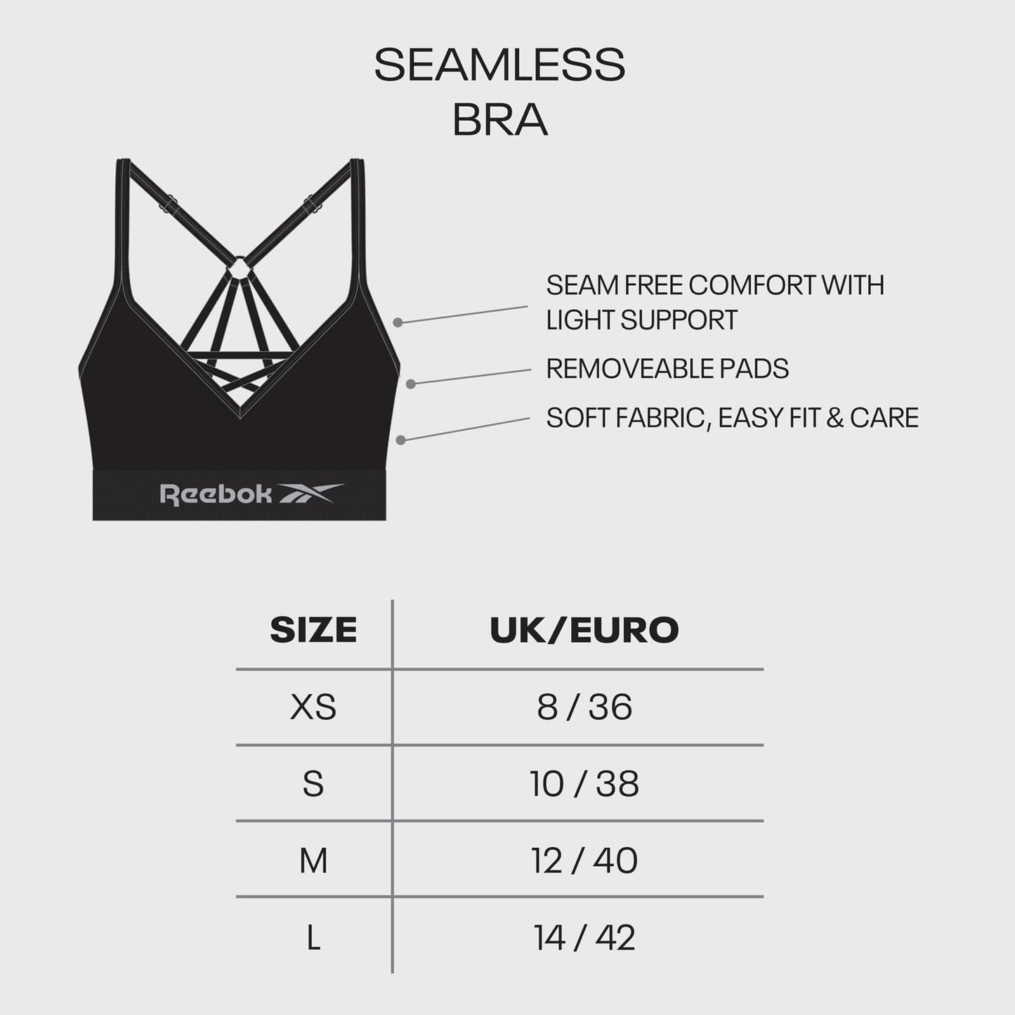 Reebok Women's Seamless Sports Bra with Halter Neck High Support