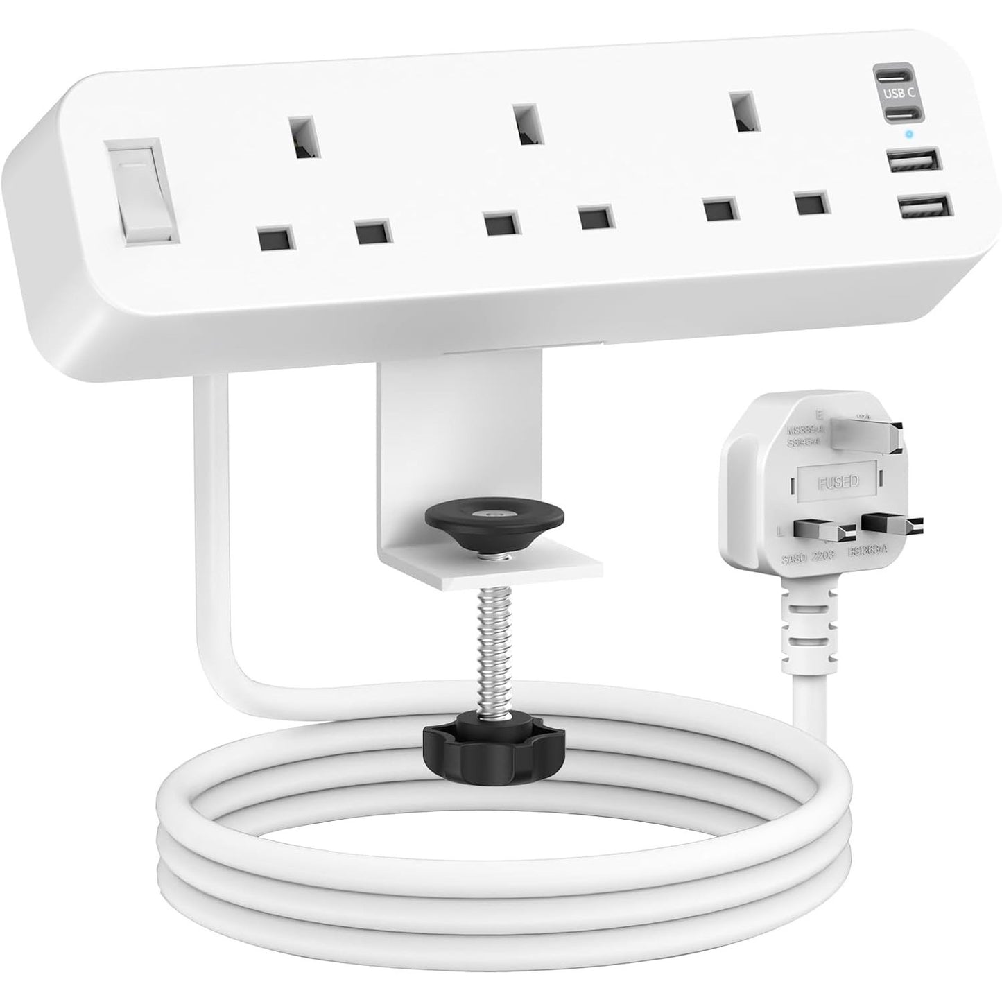 Anvode Black Multi Extension Socket: Durable Power Strip for Home & Workshop