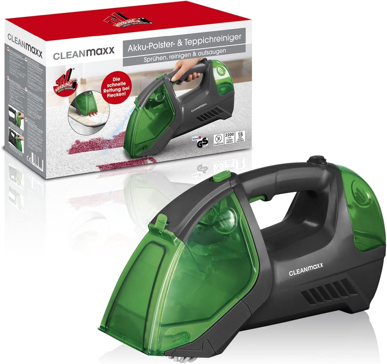 CLEANmaxx Cordless Upholstery & Carpet Cleaner for Mattresses and Car Seats