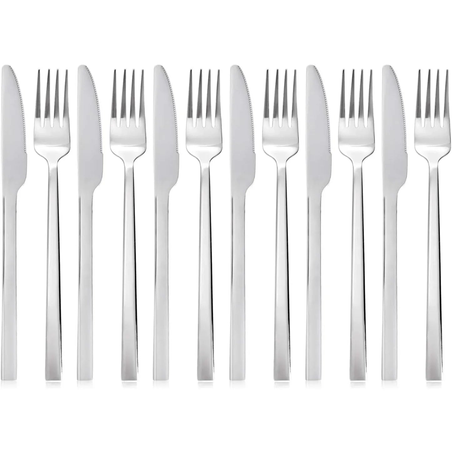 QUCHER 12‑Piece Polished Stainless Steel Flatware Set for Dining - Gomix Brands Outlet