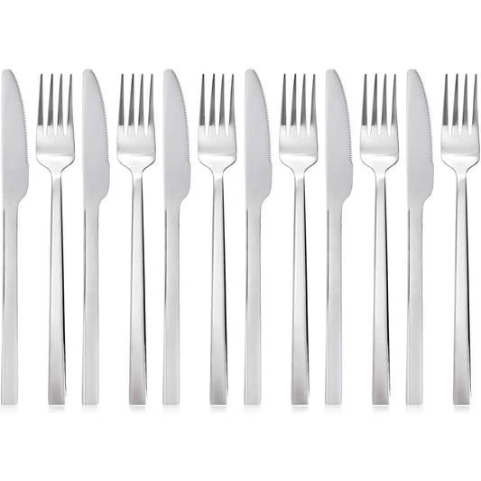 QUCHER 12‑Piece Polished Stainless Steel Flatware Set for Dining - Gomix Brands Outlet