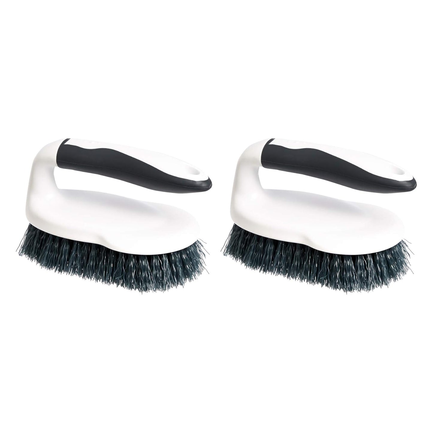 Amazon Basics All-Purpose Rectangular Scrub Brush 2-Pack White & Black