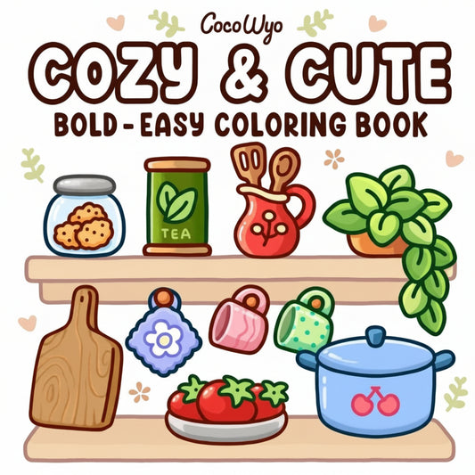Cozy Cute Colouring Book for Adults & Teens – Bold Designs