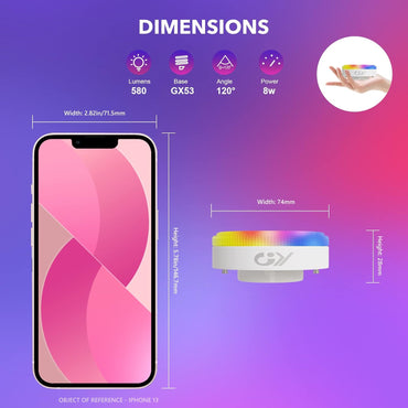 GY Alexa Smart GX53 Wi‑Fi LED Lamp 16M Colors