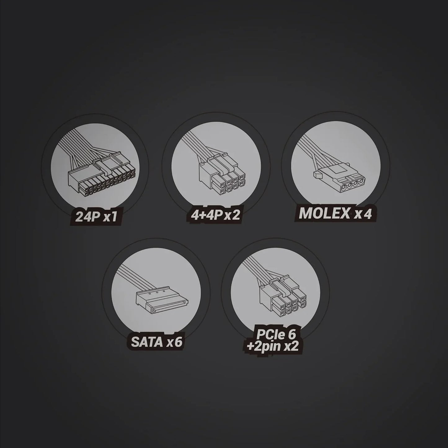 Mars Gaming MPIII850 850W Power Supply – 85% Efficient Silent Fan - Gomix Brands Outlet