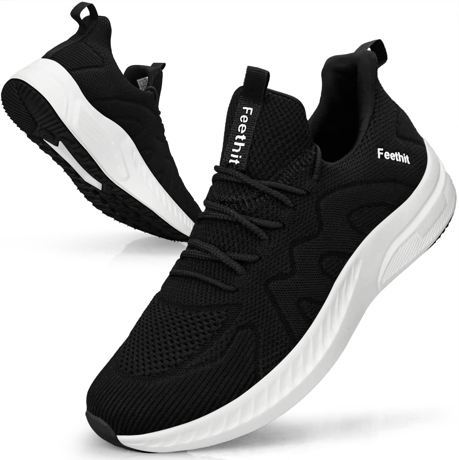 Feethit Men's Breathable Lightweight Comfort Walking Running Fitness Gym Tennis Sneakers