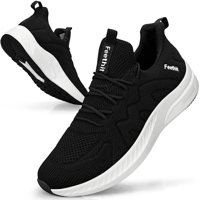 Feethit Men's Breathable Lightweight Comfort Walking Running Fitness Gym Tennis Sneakers