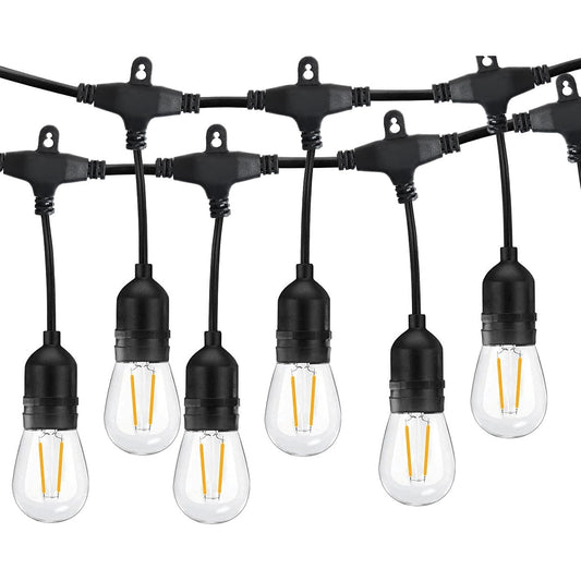 LangPlus+ 49FT Heavy Duty Waterproof Outdoor LED String Lights