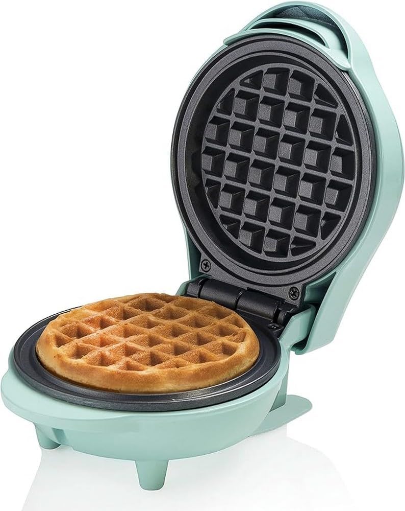 Bestron Mint Mini Waffle Iron – Retro Non-Stick 550W