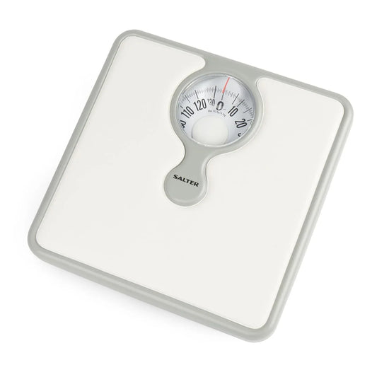 Salter Mechanical Personal Scale with Analog Dial, Magnifying Glass, White - Gomix Brands Outlet