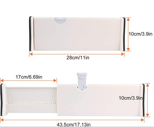 Adjustable 4-Pack Drawer Dividers 11-17.3" Expandable Organizer for Kitchen