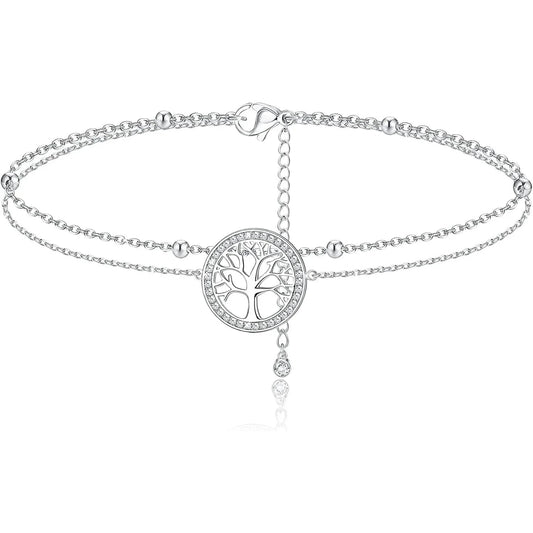 Kakonia Sterling Silver Dainty Chain Bracelet for Women and Girls Adjustable Gift - Gomix Brands Outlet