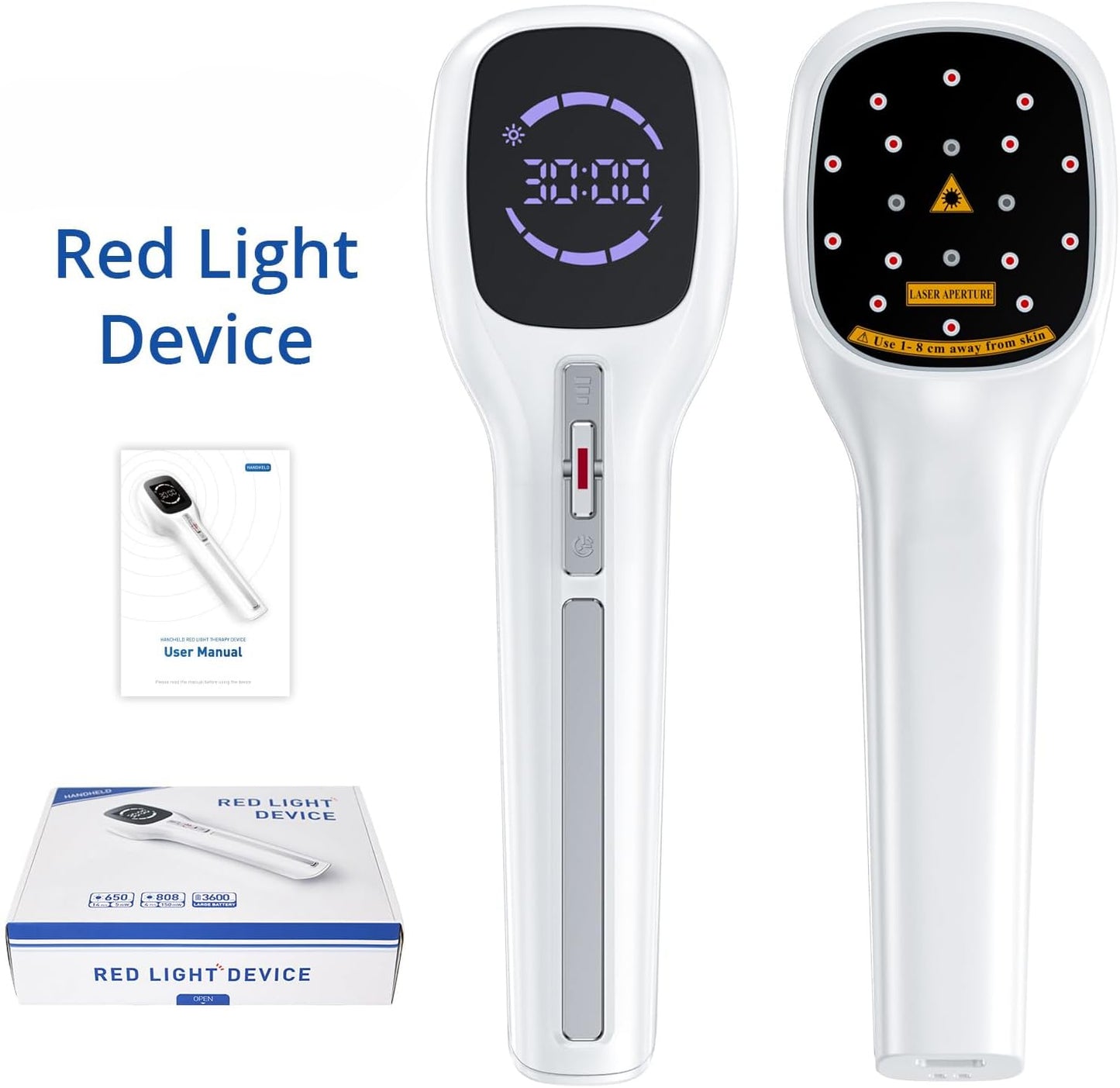 Zelvory Handheld Cold Laser Red Light Therapy Device 808nm 650nm for Humans Dogs Pain Relief