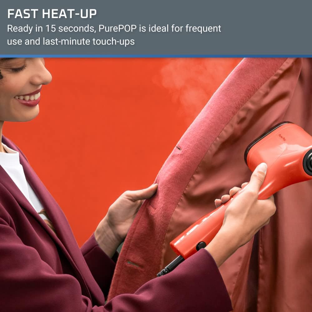 Rowenta PurePop Handheld Steamer: Powerful Portable 15-Second Wrinkle Remover for Clothes