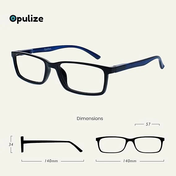 Opulize SEE Zero Strength Blue Light Glasses – Clear Non‑Magnifying Lens