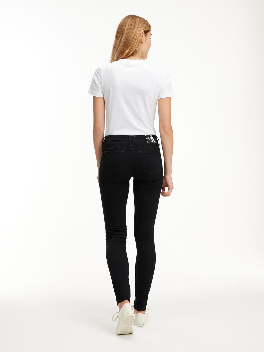 Calvin Klein Women's Mid-Rise Skinny Denim Jeans – Classic Black