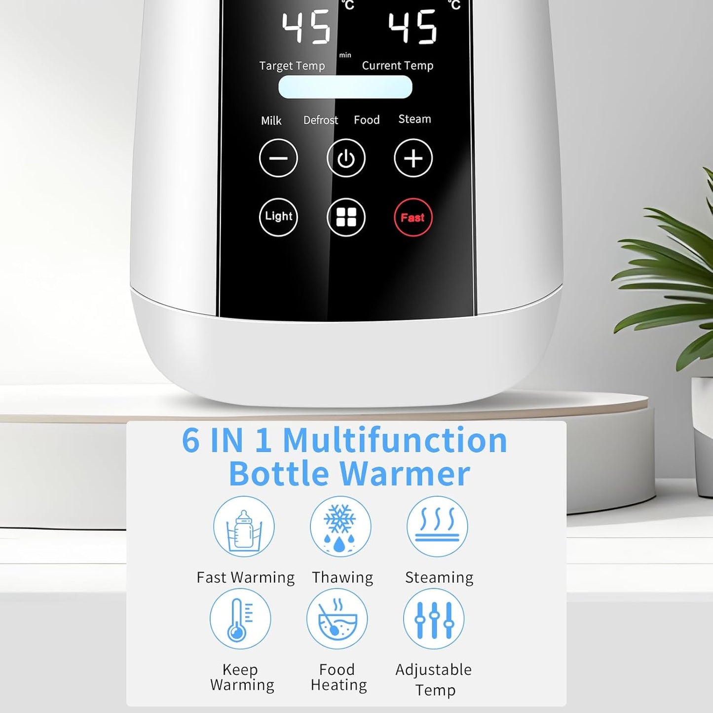 6-in-1 Multi-Functional Baby Bottle Warmer with Sterilizer Fast Digital