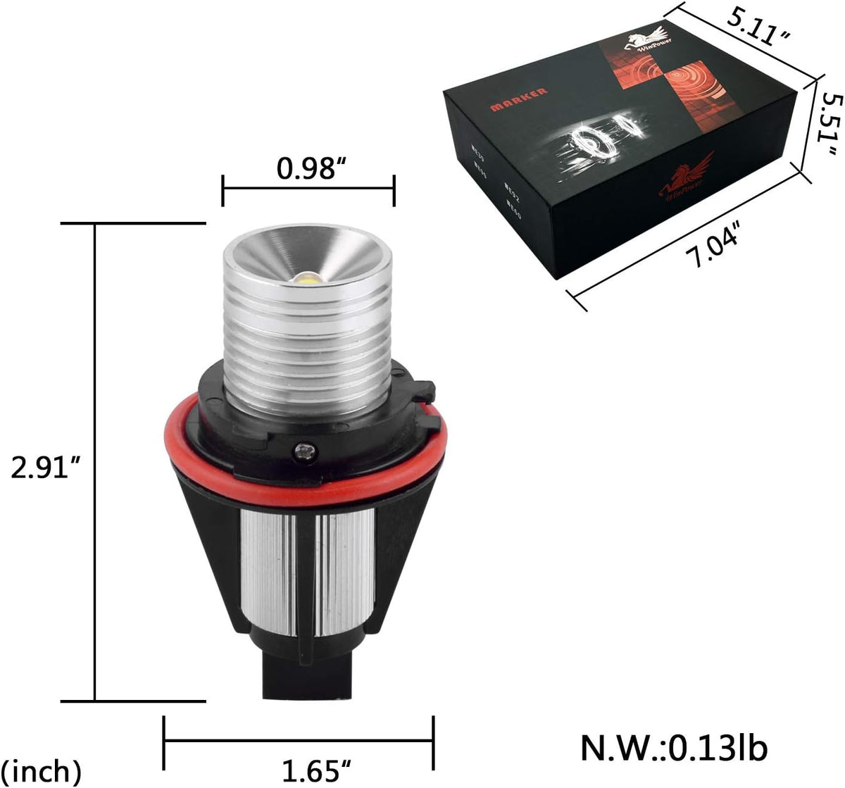 WinPower Angel Eyes Marker Light Bulbs 2 Pcs E39-TYP2