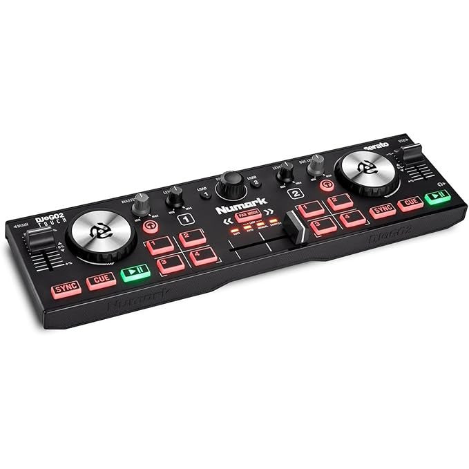 Numark DJ2GO2 Touch Compact Portable DJ Controller with Serato Lite