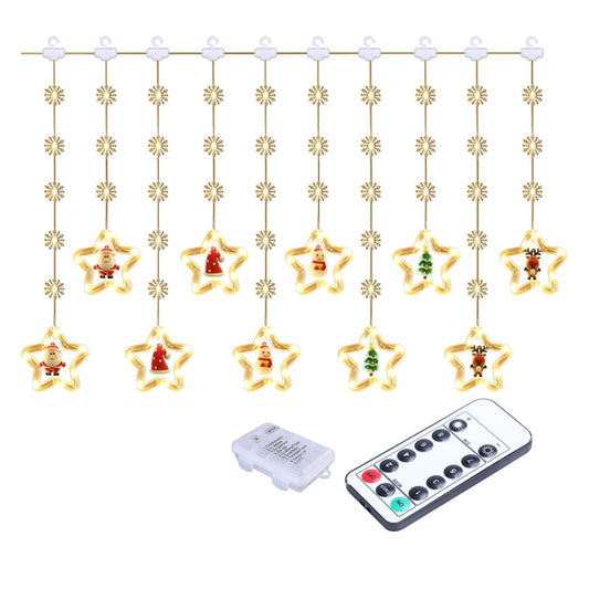 CALANDIS Christmas String Lights 10 LED Acrylic Pendants 3 m Warm White
