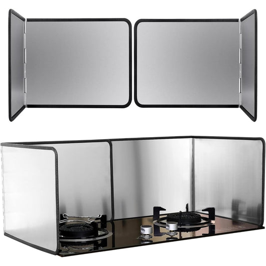 SXKJQER Stainless Steel Foldable Splash Guard 2-Piece Set