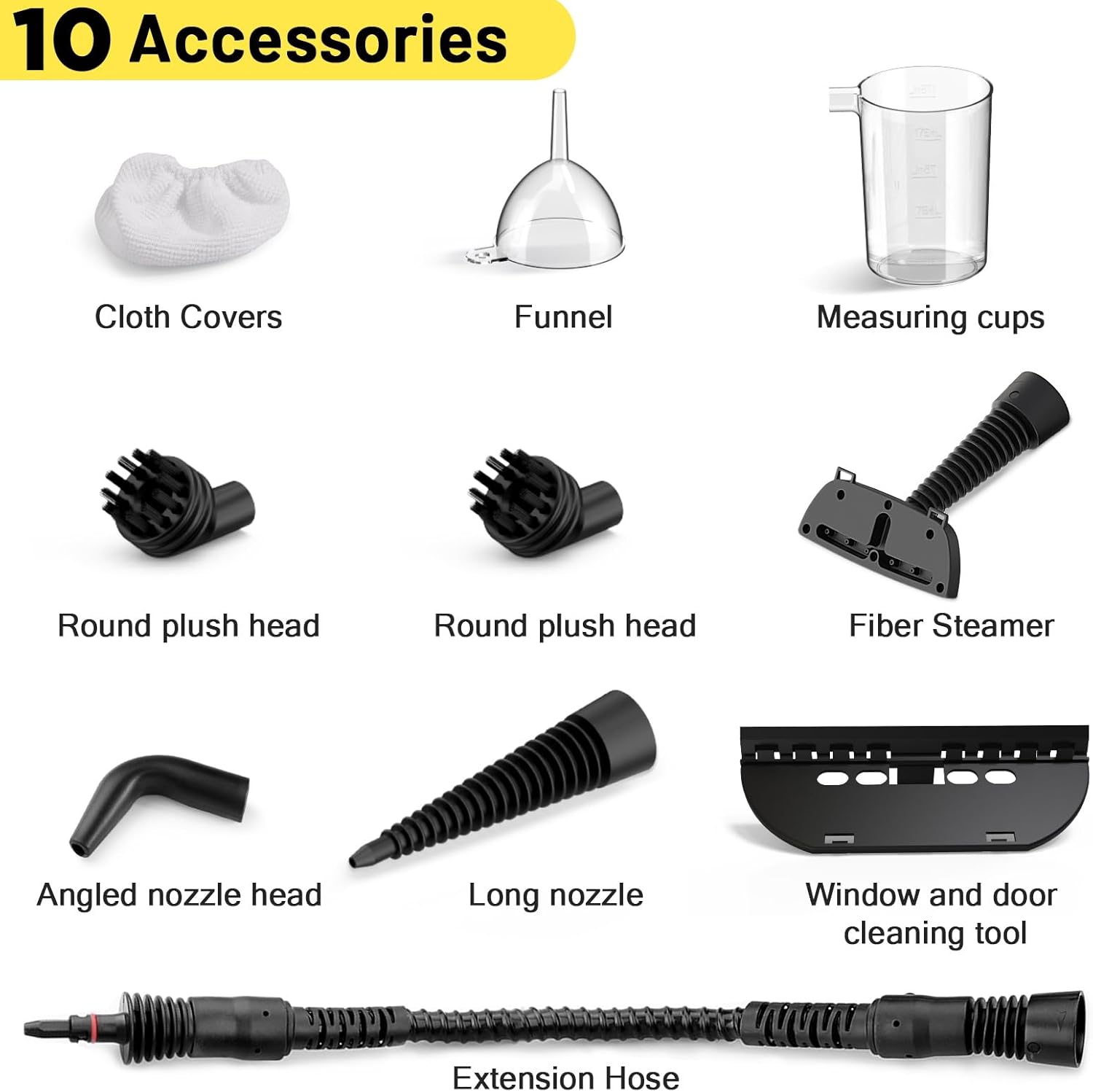 AKPIAN Handheld Pressurized Steam Cleaner with 10-Accessory Set