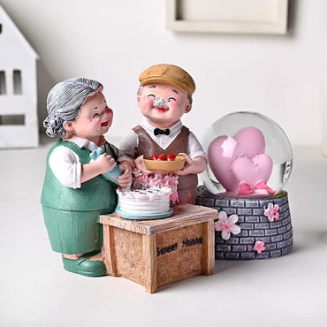 LED Snowglobe Old Couple Figurine – Romantic Home Decor - Gomix Brands Outlet