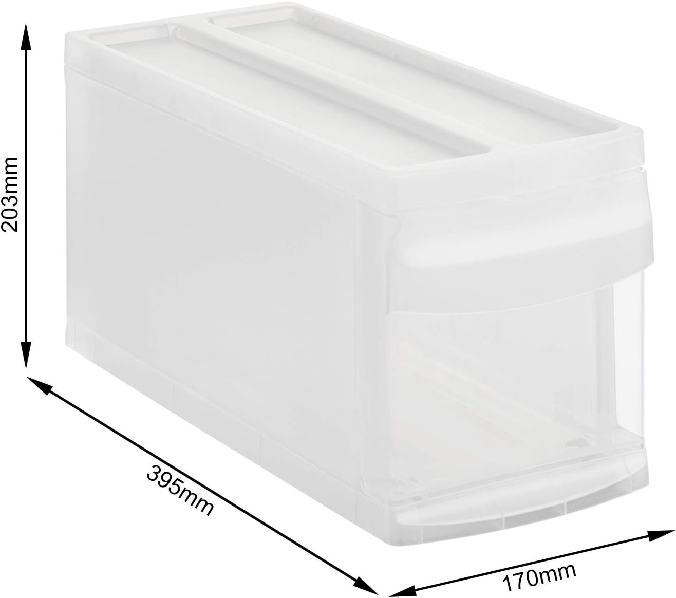 Rotho Systemix Transparent Drawer Box Small – Stackable Plastic Organizer