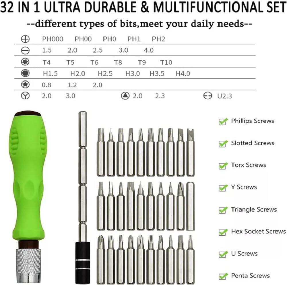 32-in-1 Precision Magnetic Screwdriver Set: Mini Repair Tool Kit for Electronics
