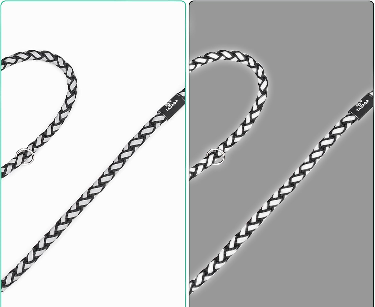 Reflective Dog Leash - 8.2 ft Adjustable Dual Clip Lead