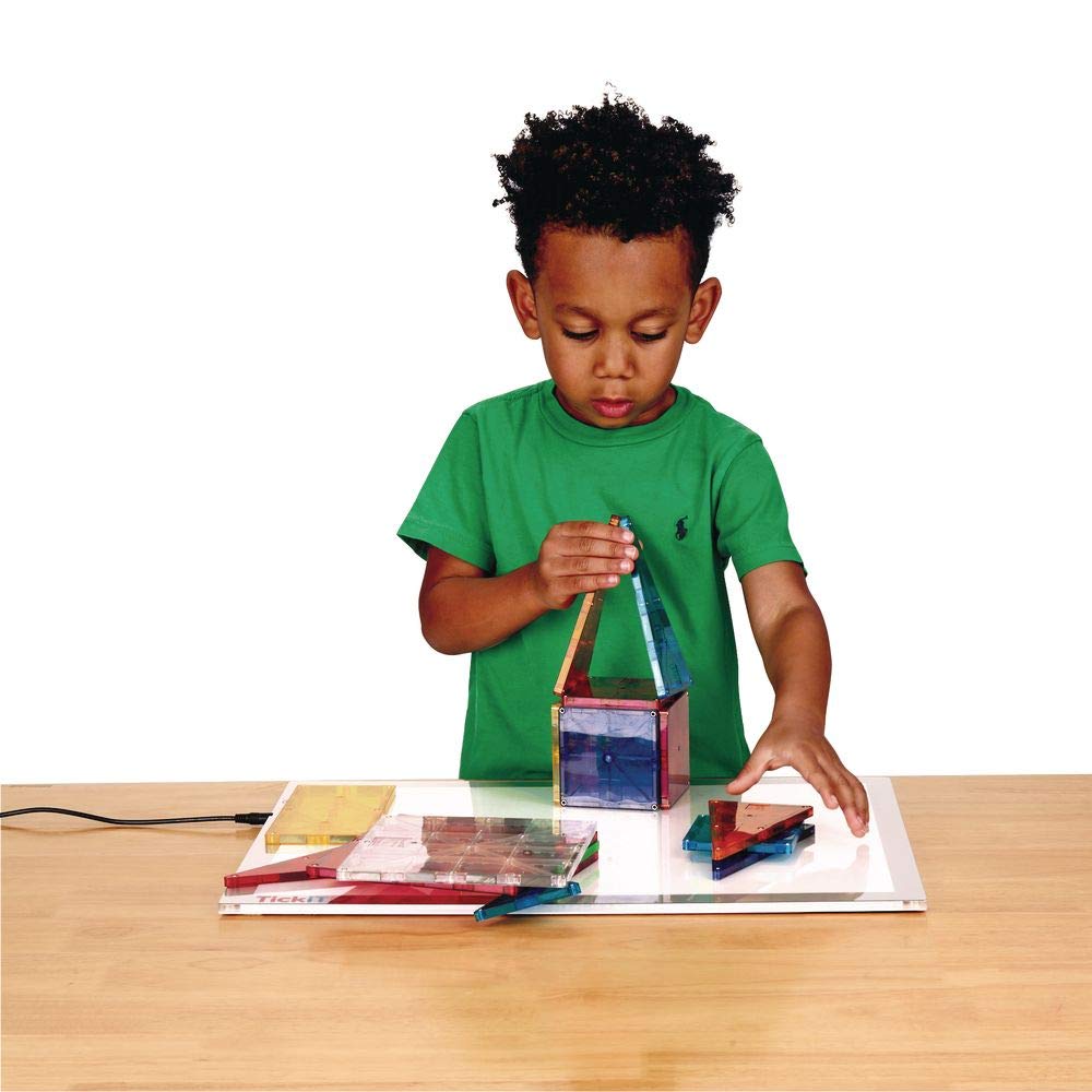 Magna-Tiles Translucent Colours 100-Piece Set – Bright, Magnetic Building Tiles