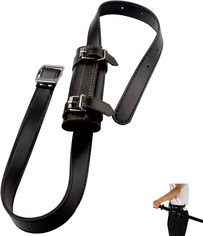 Adjustable Faux Leather Medieval Sword Holster Belt with Dual Buckles - Gomix Brands Outlet