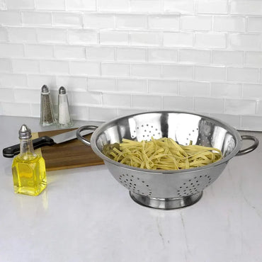 Home Basics Stainless Steel Deep Colander, Durable 3 Quart Kitchen Food Strainer - Gomix Brands Outlet