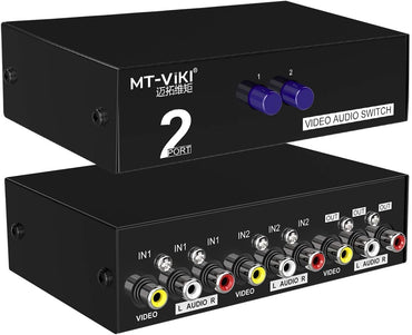 MT-Viki 2-in-1 RCA AV Switch Box for Gaming Consoles
