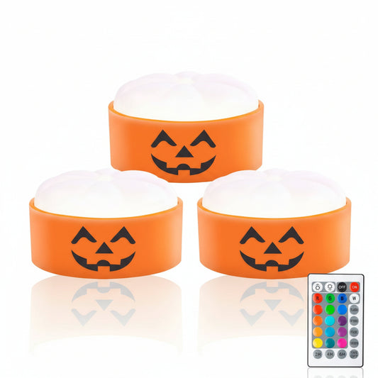 Gobesty Flameless LED Pumpkin Lights Remote Control 4-Piece Set