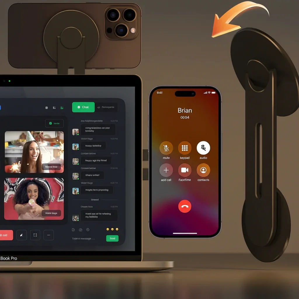 Cloud Valley Magnetic Laptop Phone Holder Adjustable Black Mount - Gomix Brands Outlet