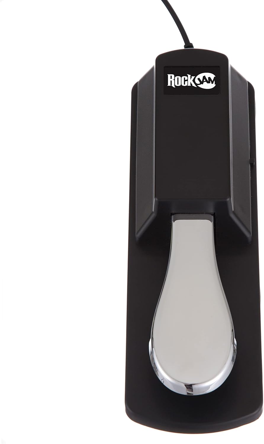 RockJam RJSP01 Professional Sustain Pedal for Digital Pianos and Electronic Keyboards with Polarity Switch