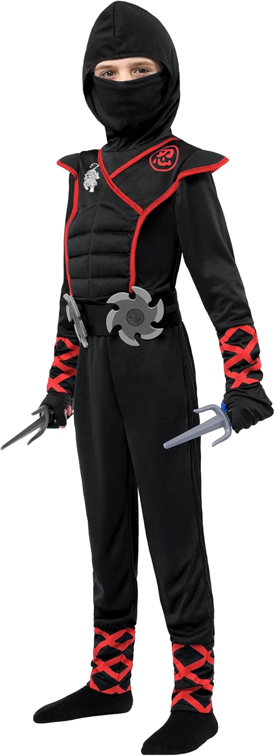 Spooktacular Creations Boys Ninja Costume Medium with Daggers and Stars