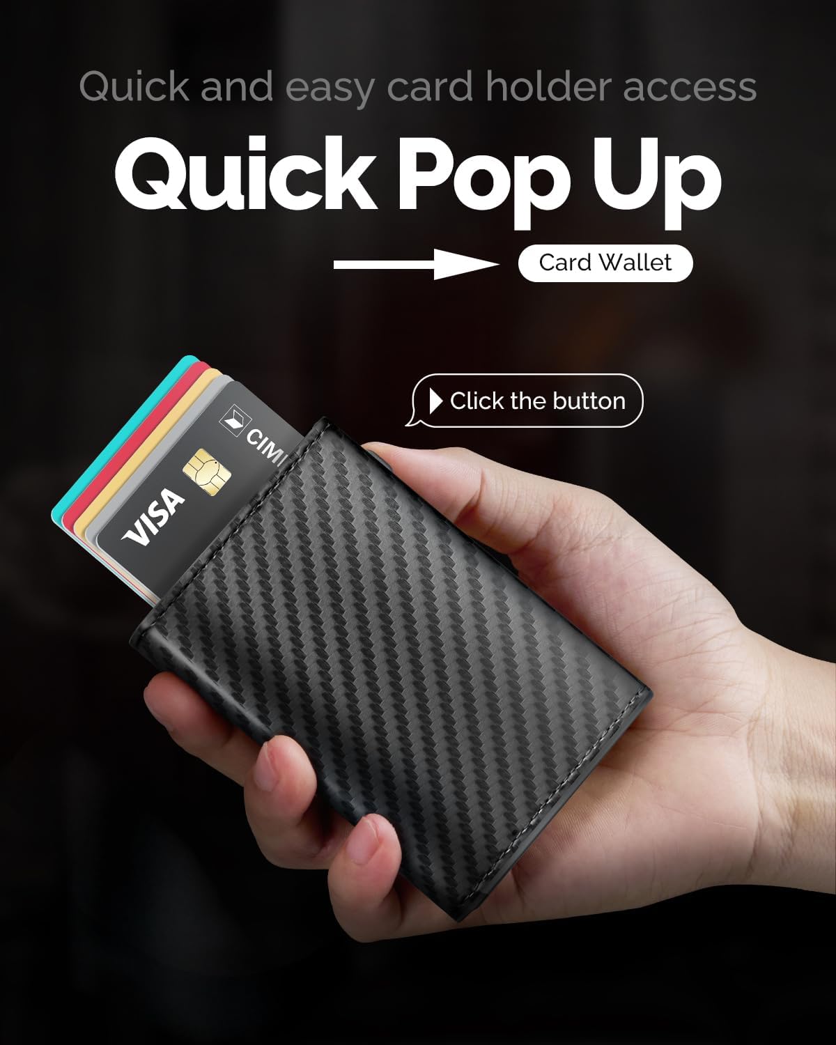 Carbon Fiber Leather RFID Blocking Wallet for Men