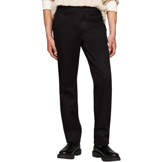 Tommy Hilfiger Men's Satin Chino Pants Black Classic Fit