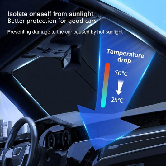 Zimohe Foldable Car Sun Shade for Front Windshield – UV 99% Protection, Silver & Black