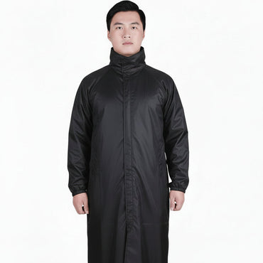 Reusable Breathable Long Hooded Raincoat - Waterproof Outdoor Jacket