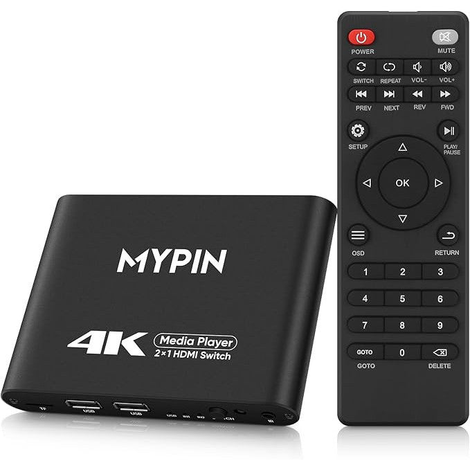 4K Media Player with Dual HDMI Switch and Remote - Gomix Brands Outlet