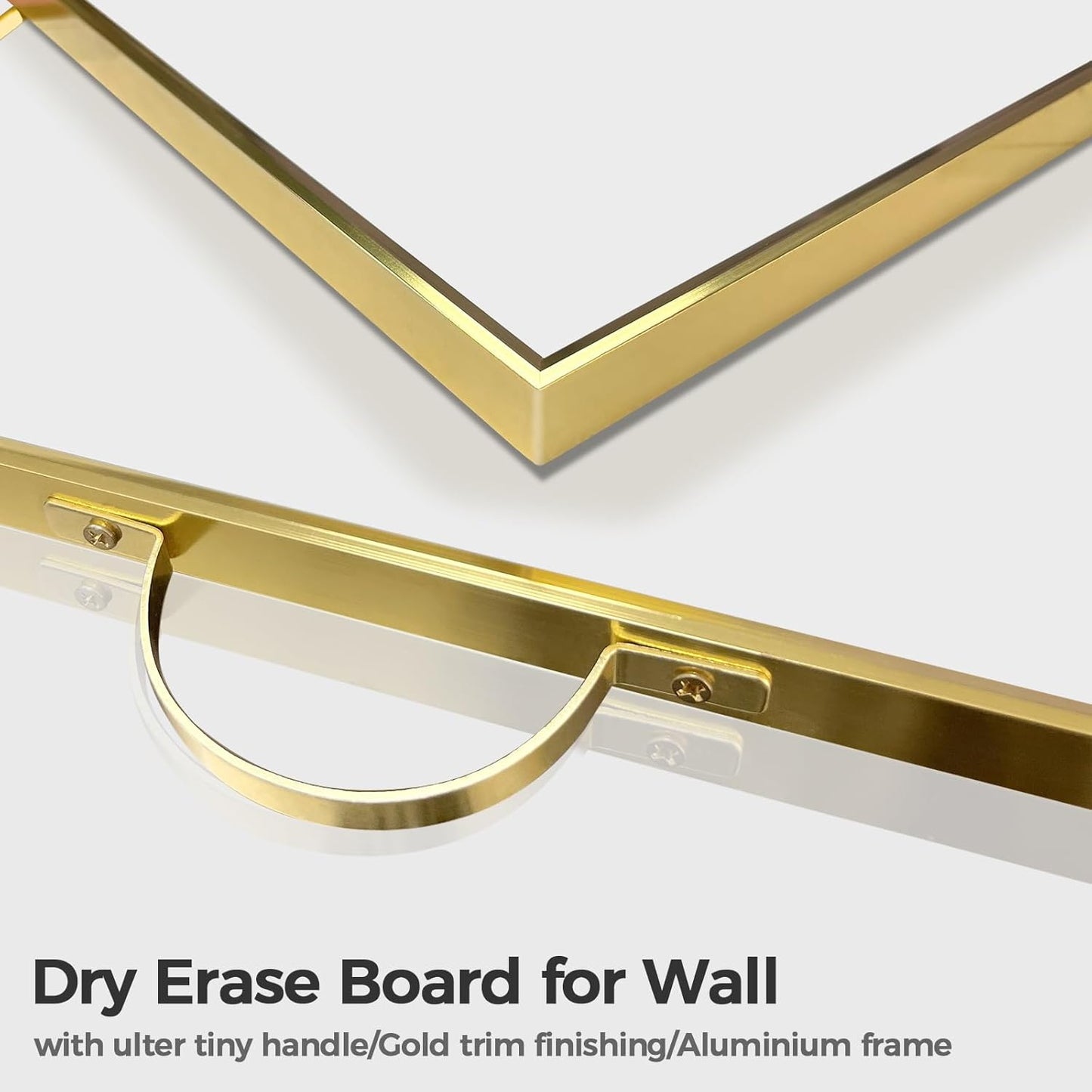 ANLIOTE Magnetic Whiteboard 40x30cm Gold Frame Portable Dry Erase