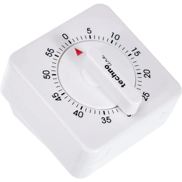 Technoline KZW Analog White Mechanical 60-Minute Kitchen Timer for Cooking Baking - Gomix Brands Outlet