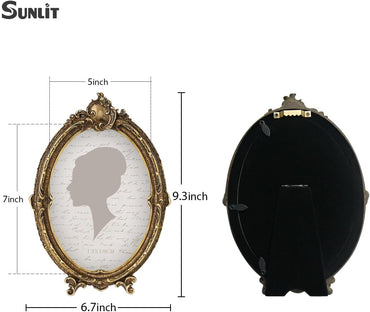 Sunlit Vintage Oval Picture Frame 5x7 Bronze, Brushed Finish