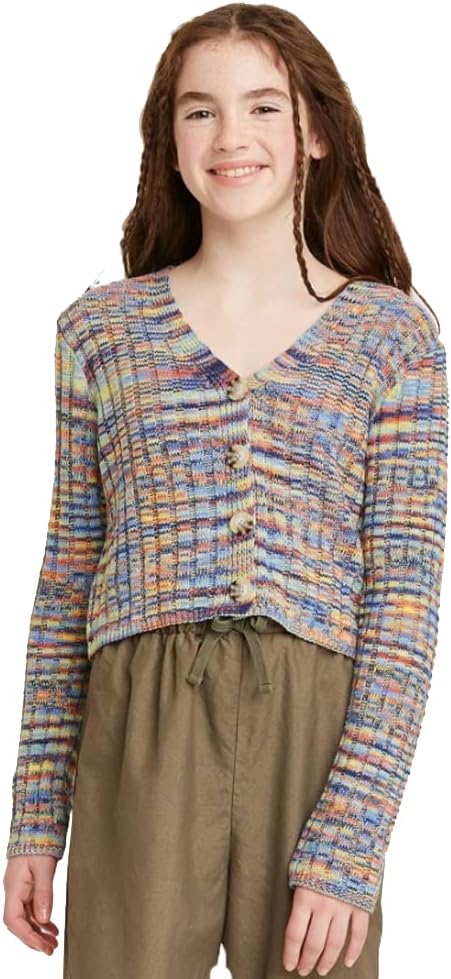 art class Girls' Boxy Cropped Cardigan Sweater – 100% Acrylic Midweight