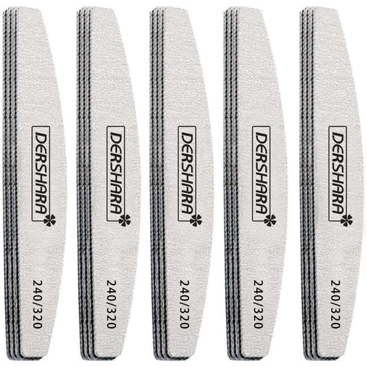 DERSHARA Professional Double-Sided 80/100 Grit Nail Files Manicure Buffer 15-Piece Set