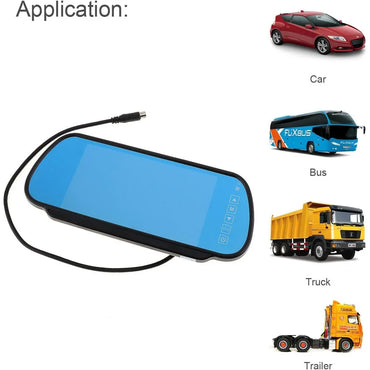 BW 7 Inch 16:9 TFT LCD Widescreen Car Monitor Rear View Mirror with Touch Button, HD 800x480 Resolution, Dual Video Input - Gomix Brands Outlet